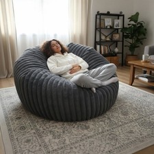 Ribbed Faux Fur Bean Bags