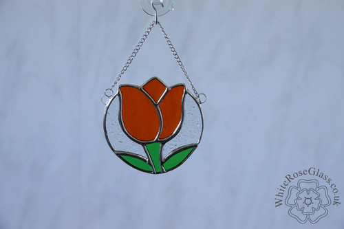 Stained glass tulip flower - stained,