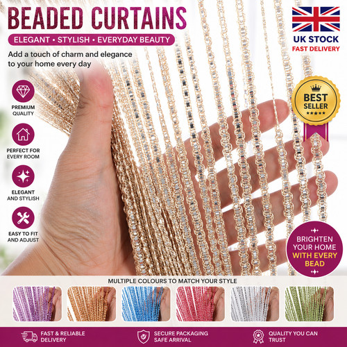 Hanging beaded curtains - hanging, string