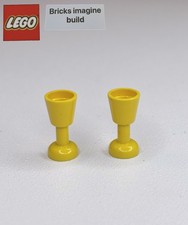 2 x LEGO Vintage 2343 Yellow Goblet for Minifigure, Utensil - Without Step -6A