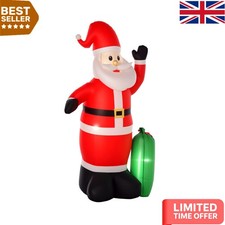 7.5ft Santa Inflatable with LED Lighting - Perfect Festive Display for Outdoors