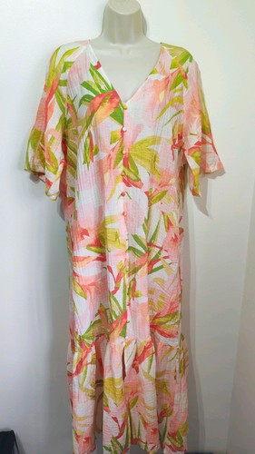 Orange green floral - h&m,