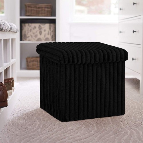 Foldable storage box ottoman - foldable,