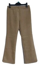 Vintage Marks&Spencer Ladies Faux Suede Pants UK 12 Sand Bootcut High Waist 70s