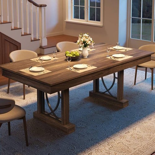Farmhouse wooden dining table - farmhouse,
