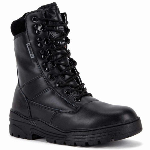 Black leather army patrol - black,