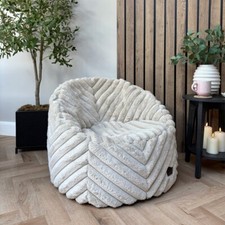 Ribbed Faux Fur Zen Beanbag
