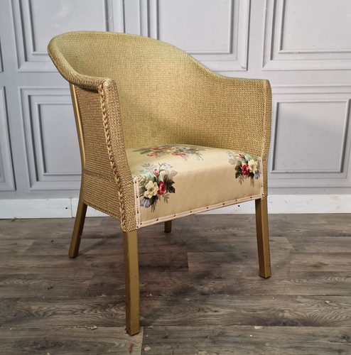 Vintage woven tub chair gold - tub,
