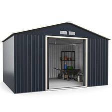 11FT x 8FT Outdoor Storage Shed  Large Tool Utility Storage House Sliding Door
