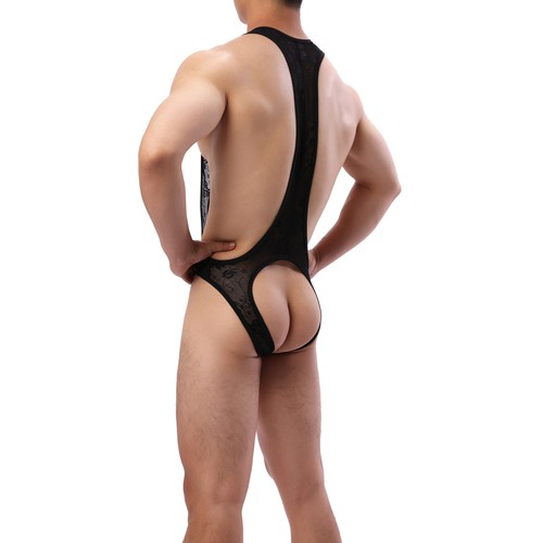Men leotard bodysuit lace - men,