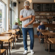 Grey Baseball Cap With With A