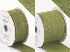 Sage Wired edge Burlap Hessian Ribbon 38mm or 63mm