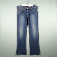 WRANGLER JEANS Mens W32 L32 Blue Ace Straight Leg Denim Trousers Distressed