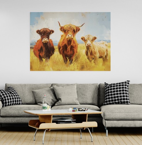 Highland cow animal canvas - highland,