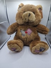 15" Vintage Brown Teddy Anna Club The Leather Tag Line Plush Patch Work And...