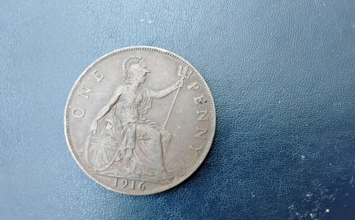 British one penny - , 1916