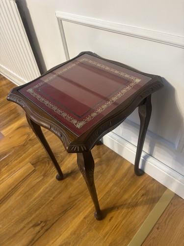 Dark wood antique side table - wood,