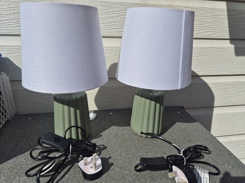 Sage green ceramic lamp with - green,
