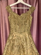 Gold Sherri Hill Ballgown Dress Size 2 Worn Once Perfect Condition