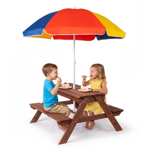 Wooden kids picnic table - picnic, set