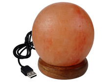 Himalayan Salt Lamp with Color-Changing LED USB Powered Lamp Sphere Shaped Glow