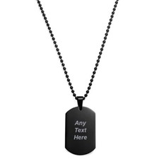 Men's Personalised Engraved Dog Tags Text Steel Army Military Necklace Tag Gift
