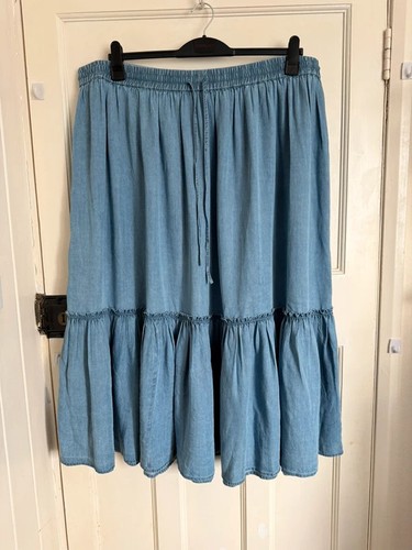 Women maxi skirt blue - maxi,