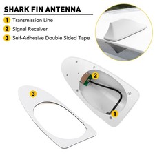 Universal White Car Fin Shark Aerial Antenna Mast Roof AM/FM Signal Upgrade