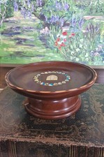 Vintage Swiss Wooden Cake Stand With Rotating Musical Movement Made By Reuge
