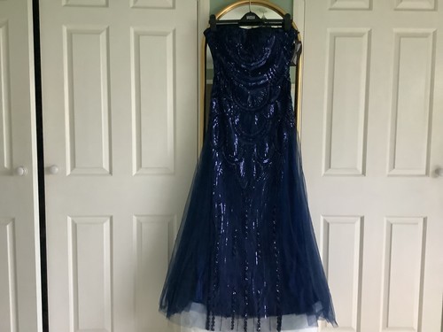 Dark blue sequinned long - dark,