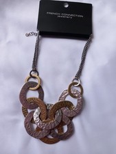 French Connection Women's Necklace Silver Gold Tone Statement Necklace BNWT Gift