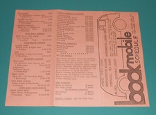 Vtg 1978 Bookmobile Schedule