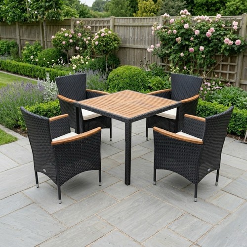 Rattan garden dining set - rattan, 4
