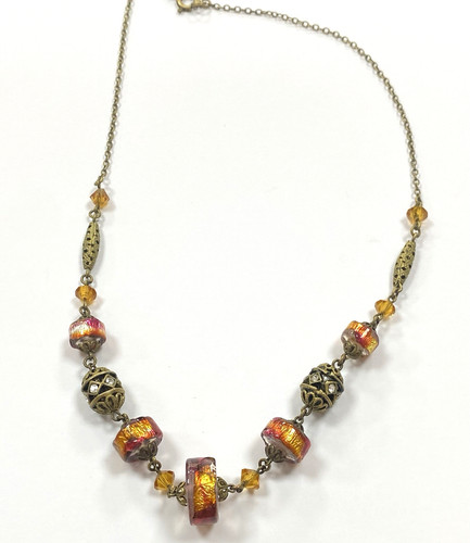 Art deco foil glass beads - foil,
