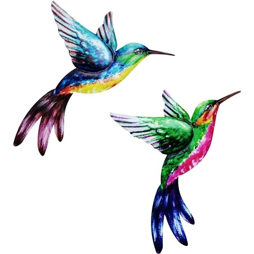 2pcs large metal hummingbird - large,