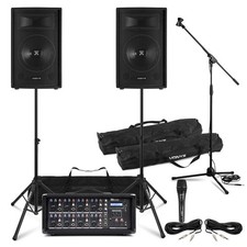 Band PA System SL10 Speakers, 8 Channel Bluetooth Mixer & Microphone Package