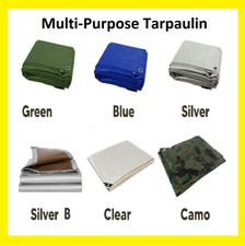 Tarpaulin Regular And Heavy Duty Waterproof Cover Tarp Ground Sheet Multi Sizes