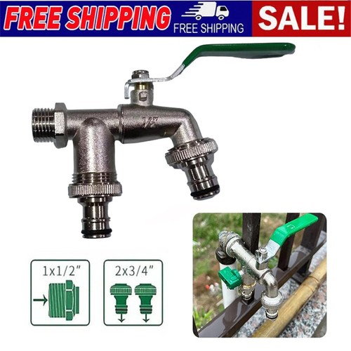 Double garden tap with 2 - garden,