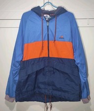 Adidas Vintage 90’s Y2K Jacket  Blue Orange Navy Striped Wind Breaker Size L