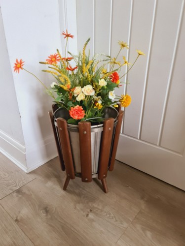 Vintage wooden coal bucket - coal,