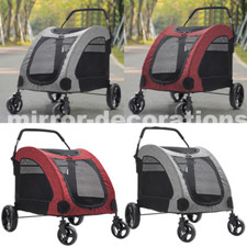 XL Large Dog Stroller Pram Pet Jogger Wagon Foldable Cart 4 Wheels Travel Walk