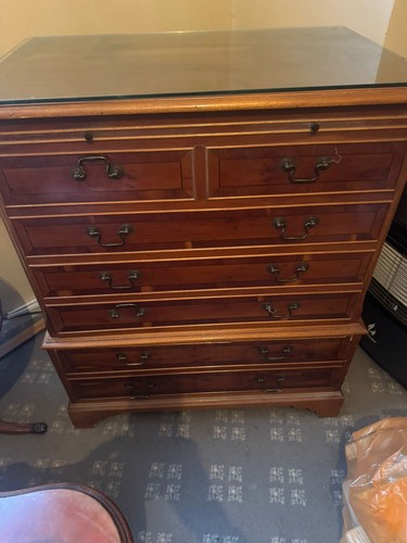 Replica mahogany unit chest - mahogany, tv
