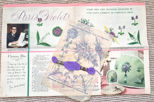 Vintage embroidery transfer - vintage,