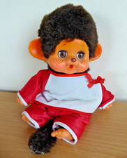 Vintage Monchichi Monkey 7" Plush Toy With Clothing