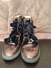 Girls Lelli Kelli Leather Shoes Sparkling Brown Size 34 UK 1