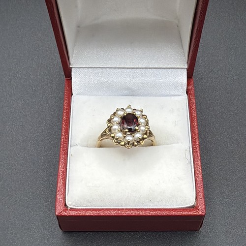 Vintage 9ct gold garnet - garnet, and