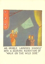 GLEN BAXTER  POSTCARD MR GRINDLE  CONTINENTAL SIZE VERY GOOD