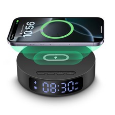 Digital Alarm Clock With 15W Wireless Charger Station For iPhone 16 Samsung S25+