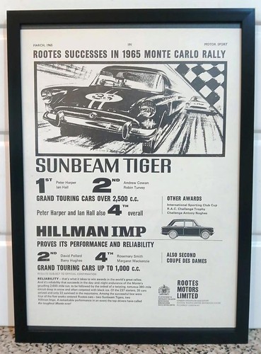 Framed original classic car - car, ad