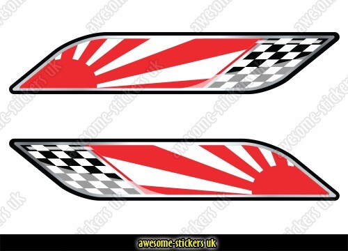 Japanese flag stickers 008 - x,